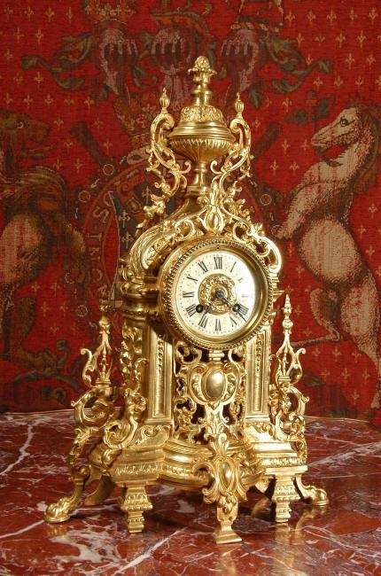 fig 1. Stunning Gilt Brass Boudoir Clock ~ French - Circa 1880.